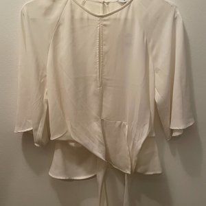 Express White Short Sleeve Dressy Blouse